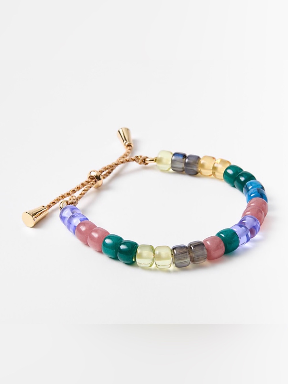Loft Multicolored Beaded Pull Tie Bracelet - Adjustable